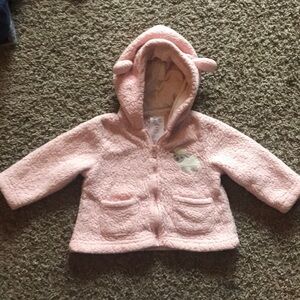 Carters Thick Light Pink Fleece Zip Up Hoodie